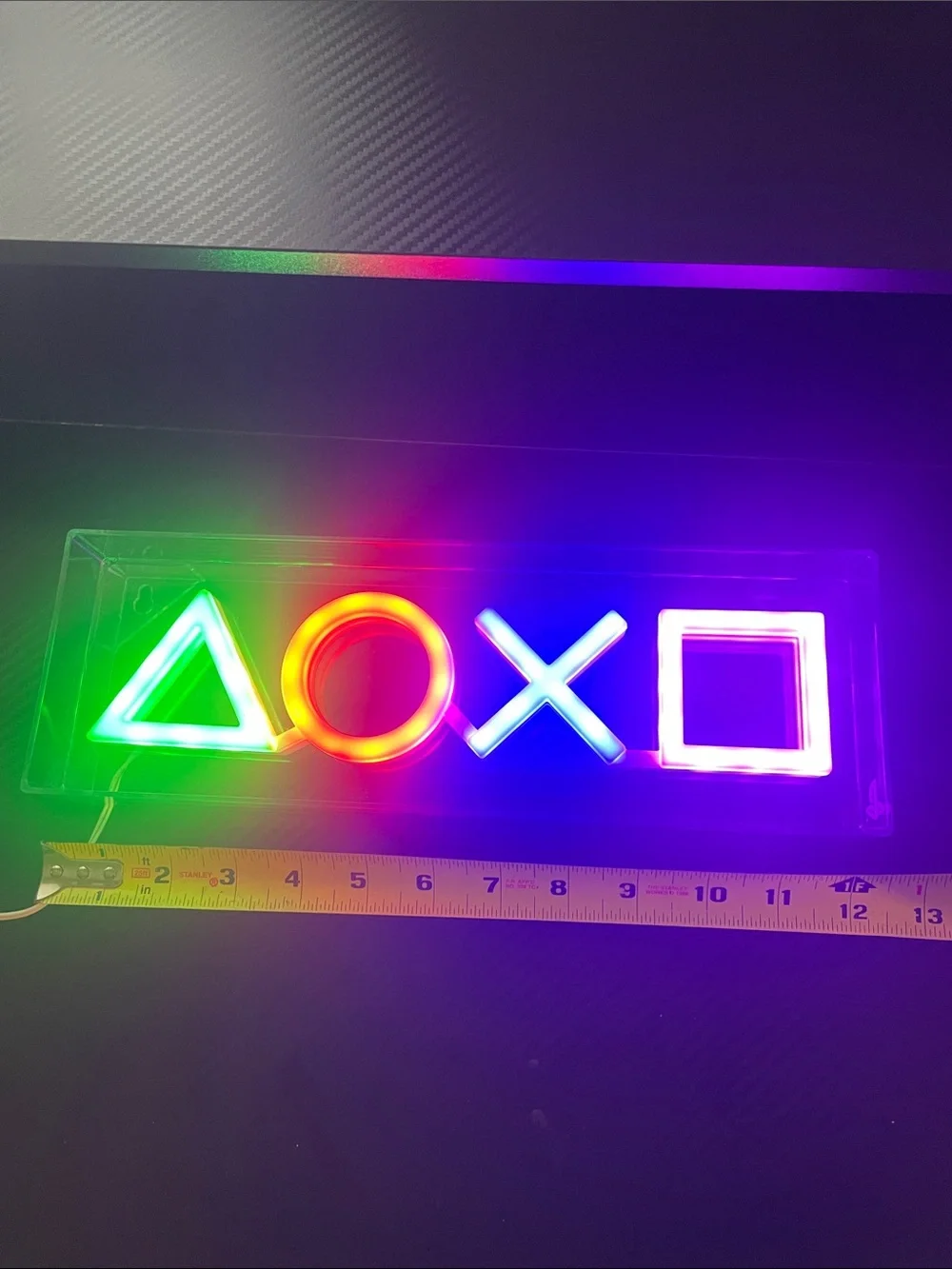 Sony Neon Controller Symbol LED Sign in Green, Red, Blue, Purple USB plug in.